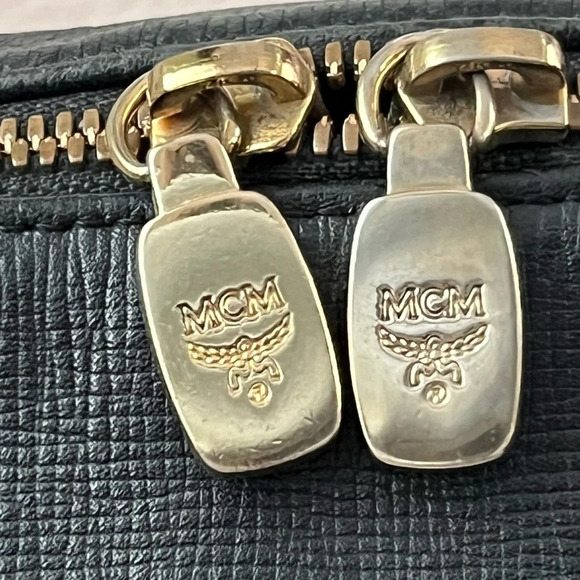 MCM Small Black Leather Satchel Boston Handbag - Picture 14 of 16